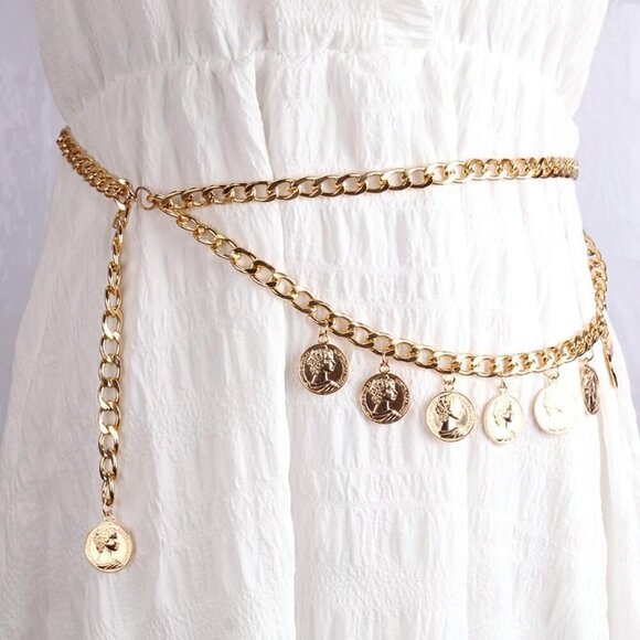 Gold Chain Belt for Women Sunflower Pearl Waist Body Jewelry Beach Dress Accesso - Picture 4 of 9